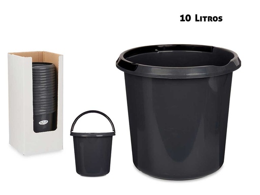 Cubo Asa Plástico Medidor Gris de 10 Litros: Ideal para Organizar