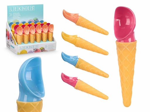 Cuchara cono helado surtido: ¡Disfruta 4 colores divertidos!