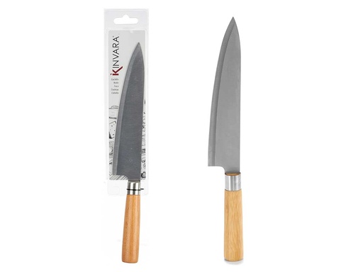 Cuchillo grande de mango de madera: cortes precisos y duraderos