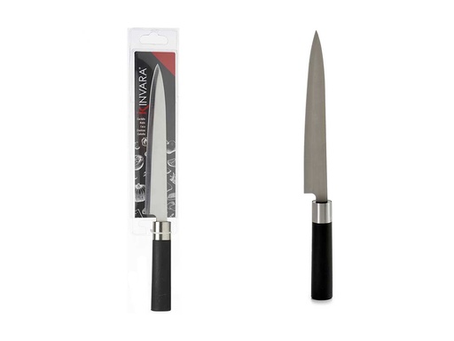 Cuchillo mediano de acero con elegante mango negro antideslizante