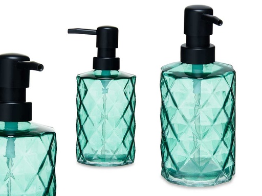 Dispensador de Jabón Azul Verdoso Estilo Diamante 360 ml Único