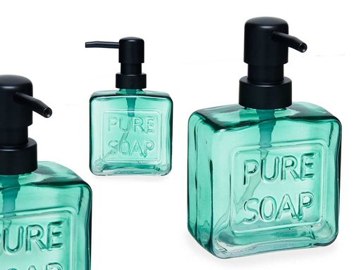 Dispensador de jabón azul verdoso 250 ml: Elegancia y funcionalidad