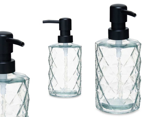 Dispensador de jabón transparente estilo diamante, elegante y práctico