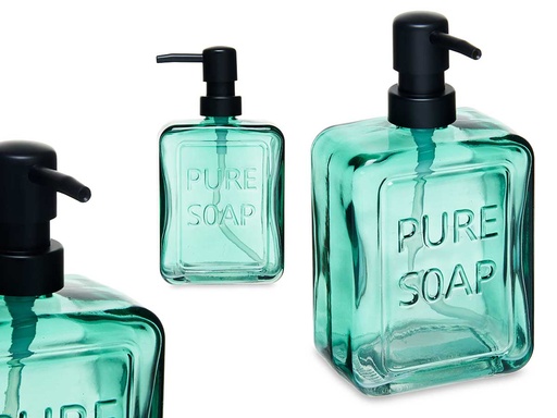 Dispensador jabón azul verdoso 570 ml: Elegancia y funcionalidad