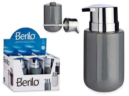 Dosificador jabón cerámica ancho gris: elegancia y funcionalidad