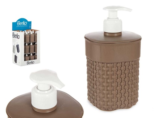 Dosificador plástico baño 580ml marrón: Elegancia y funcionalidad