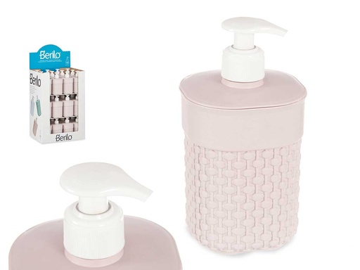 Dosificador plástico rosa 580ml: Funcionalidad y estilo en baño