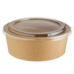 Ensaladera Redonda Cartón Kraft Tapa PET 750ml