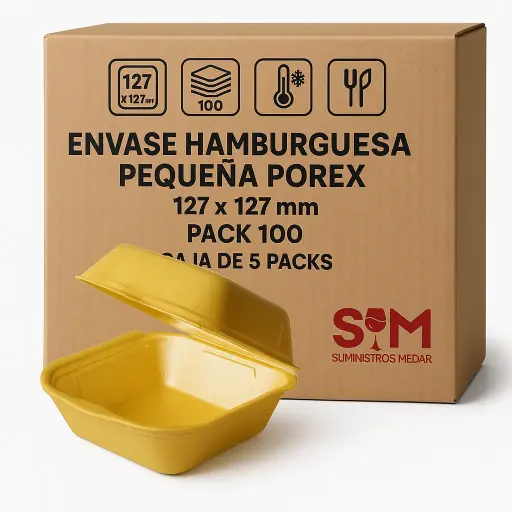 Envase Hamburguesa Pequeña Porex