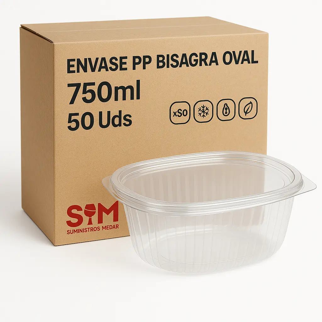 Envase PP Bisagra Oval 750ml