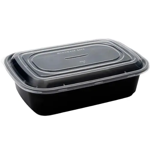 Envase PP Rectangular Negro 500ml