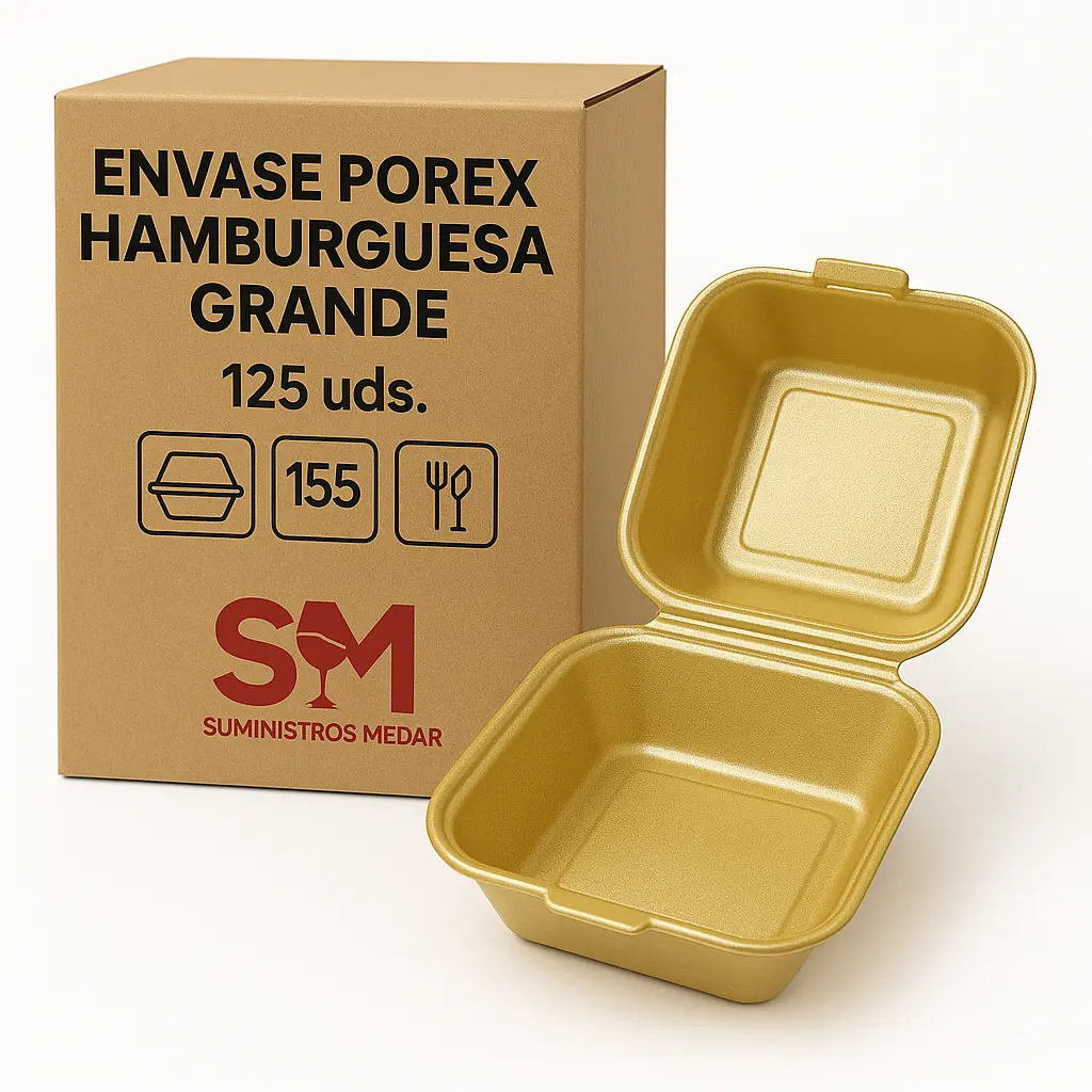 Envase Porex Hamburguesa Grande