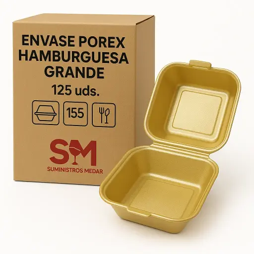 Envase Porex Hamburguesa Grande