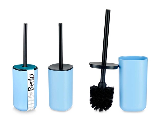 Escobillero plástico azul mate: elegante y funcional para tu baño