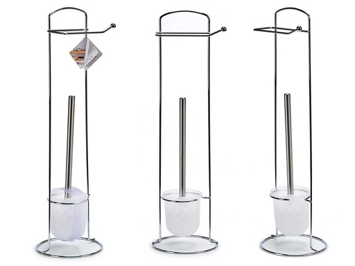 Escobillero portarrollo pq metal plata: Elegancia y funcionalidad