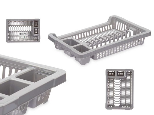 Escurridor de Plato Plástico Pequeño Gris: Práctico y Funcional