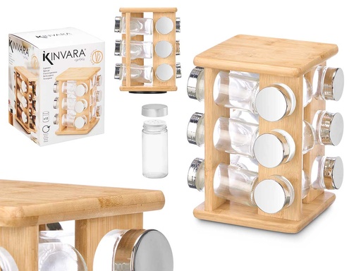 Especiero giratorio 12 botes: organización y estilo para tu cocina