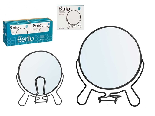 Espejo doble aumento 14,5 cm negro: ideal para un maquillaje perfecto