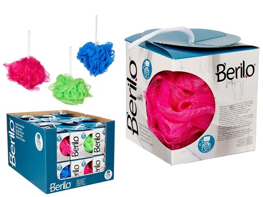 Esponja baño de malla surtida en 3 colores para una limpieza suave