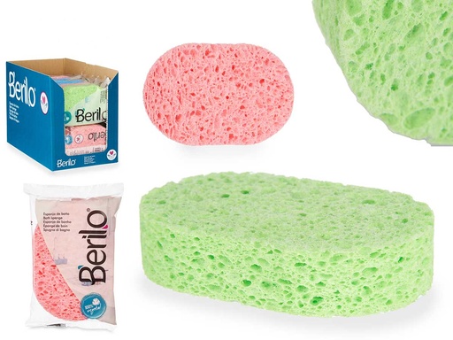 Esponja baño vegetal surtida en 3 colores para una limpieza efectiva