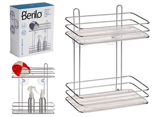 Estante 2 altura cromo transparente: estilo moderno y funcionalidad