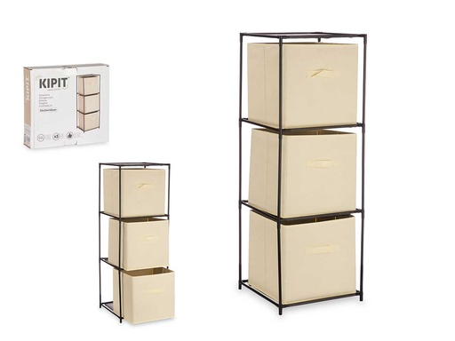 Estantería 3 cajones TNT natural: orden y estilo en tu hogar