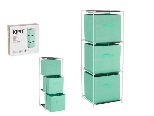 Estantería 3 cajones tnt menta: Estilo y organización en tu hogar