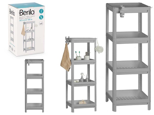 Estantería plástico gris de 4 baldas: organiza tu espacio con estilo