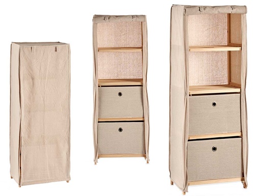 Estantería tela 2 cajones natural: organiza y decora tu hogar