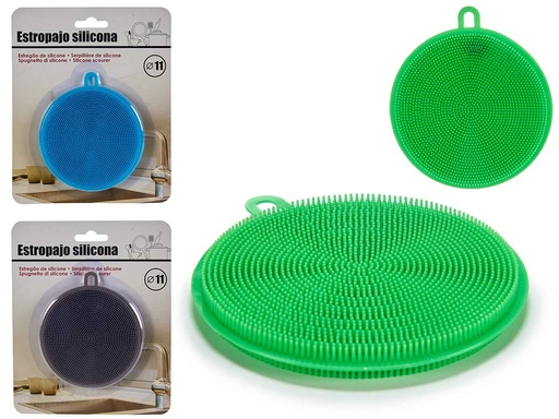 Estropajo silicona redondo mix 3 colores: limpieza efectiva y suave