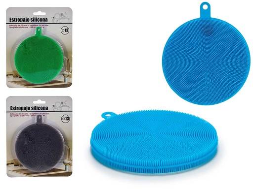 Estropajo silicona redondo: limpieza efectiva con 3 colores