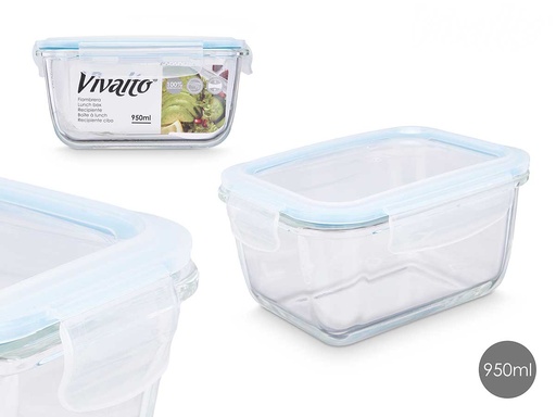 Fiambrera borosilicato hermética 950ml: Mantén tus alimentos frescos