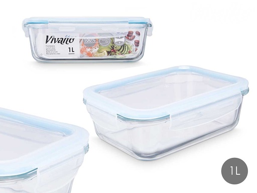 Fiambrera borosilicato hermética, ideal para conservar alimentos