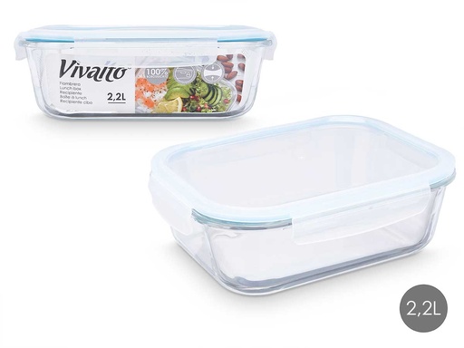 Fiambrera borosilicato hermética, ideal para conservar alimentos