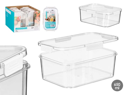 Fiambrera hermética blanca de 650 ml para alimentos frescos