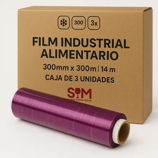 Film Transparente Alimentario Industrial 300mm x 300m