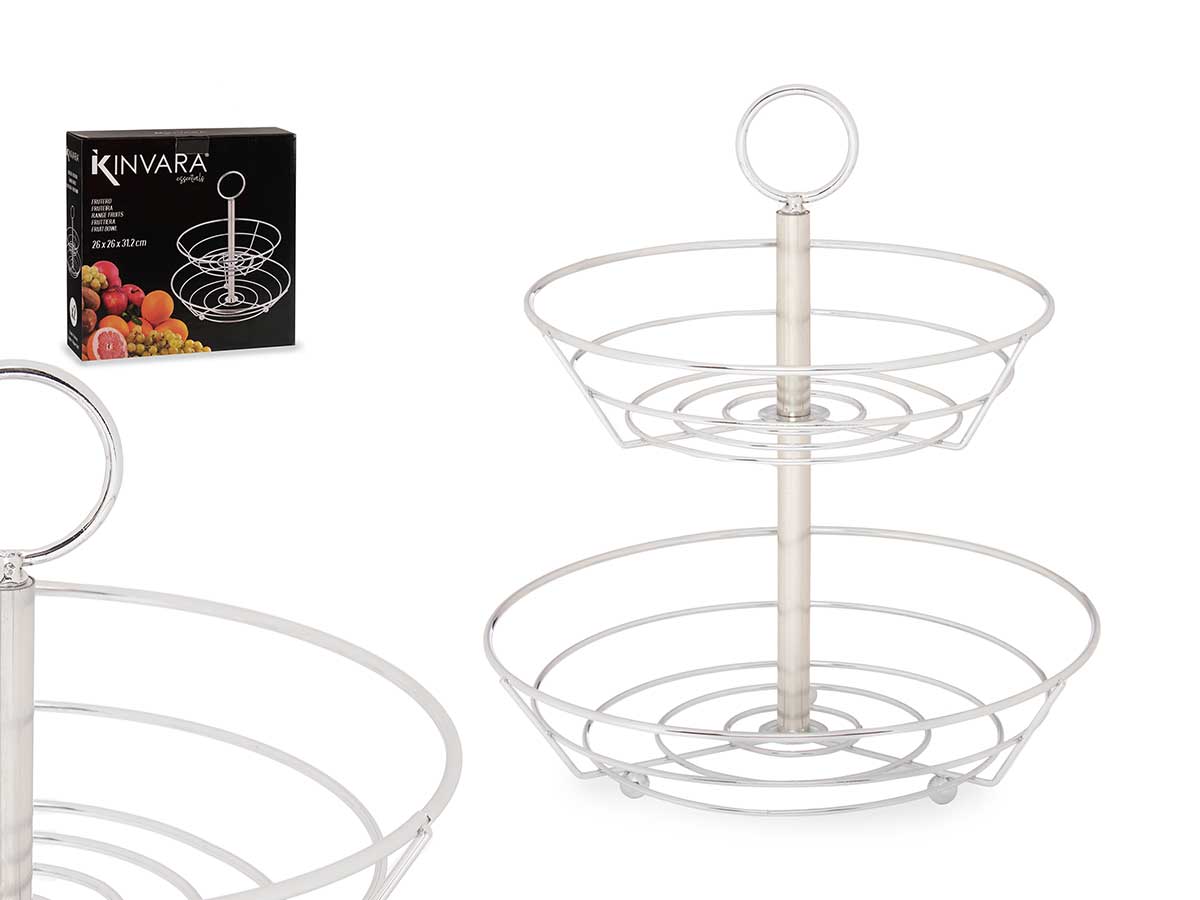 Frutero doble cocina metal cromado: estilo y organización ideal
