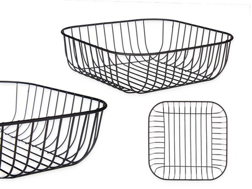 Frutero metal cuadrado negro: elegancia y modernidad para tu mesa