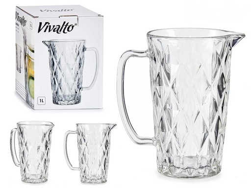 Jarra Agua 1L Diamante: Estilo y Frescura para Tu Mesa