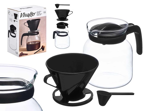 Jarra cafetera filtro negra 1,2 l: Sabor intenso en cada taza