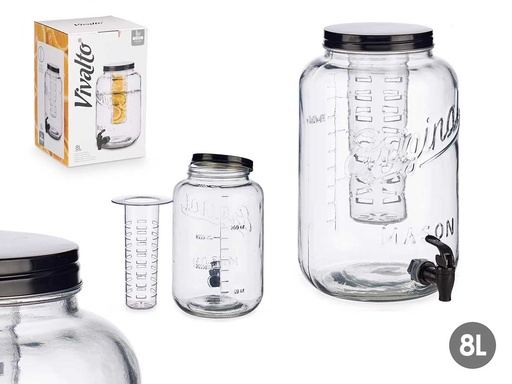 Jarra con enfriador 8000ml negro: Perfecta para tus bebidas frías