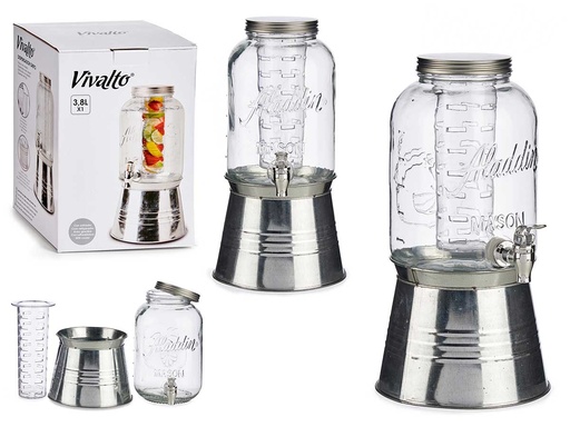 Jarra con soporte y enfriador, perfecta para tus bebidas frías