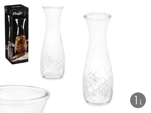 Jarra tallada rombos sin asa 1000ml: elegancia y diseño únicos