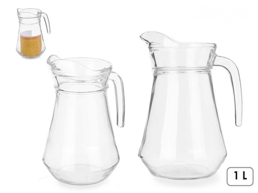 Jarra vidrio 1L con asa: Elegancia y practicidad para tu mesa