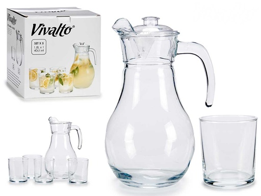 Juego jarra cristal 1,8 lt y 4 vasos: Elegancia y funcionalidad ideal