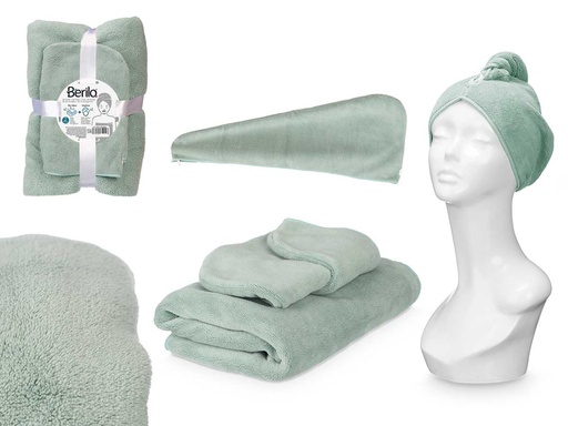 Juego toalla capucha menta: Suave y divertido para tus hijos