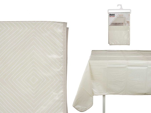 Mantel hule rombos 140x140cm: Durabilidad y estilo para tu mesa