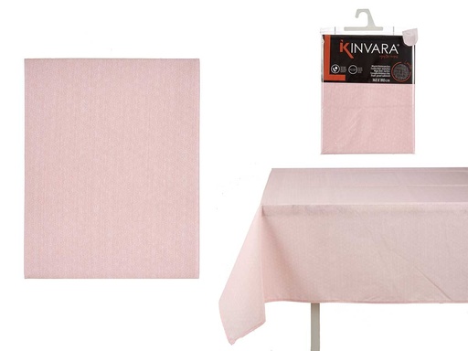 Mantel loneta antimanchas estrella rosa, ideal para tu mesa elegante