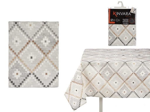 Mantel loneta antimanchas rombos beige: Elegancia y Protección