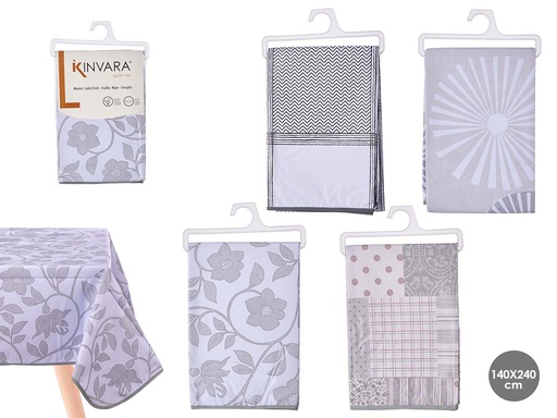 Mantel rectangular surtido en 4 colores fríos, elegante y versátil